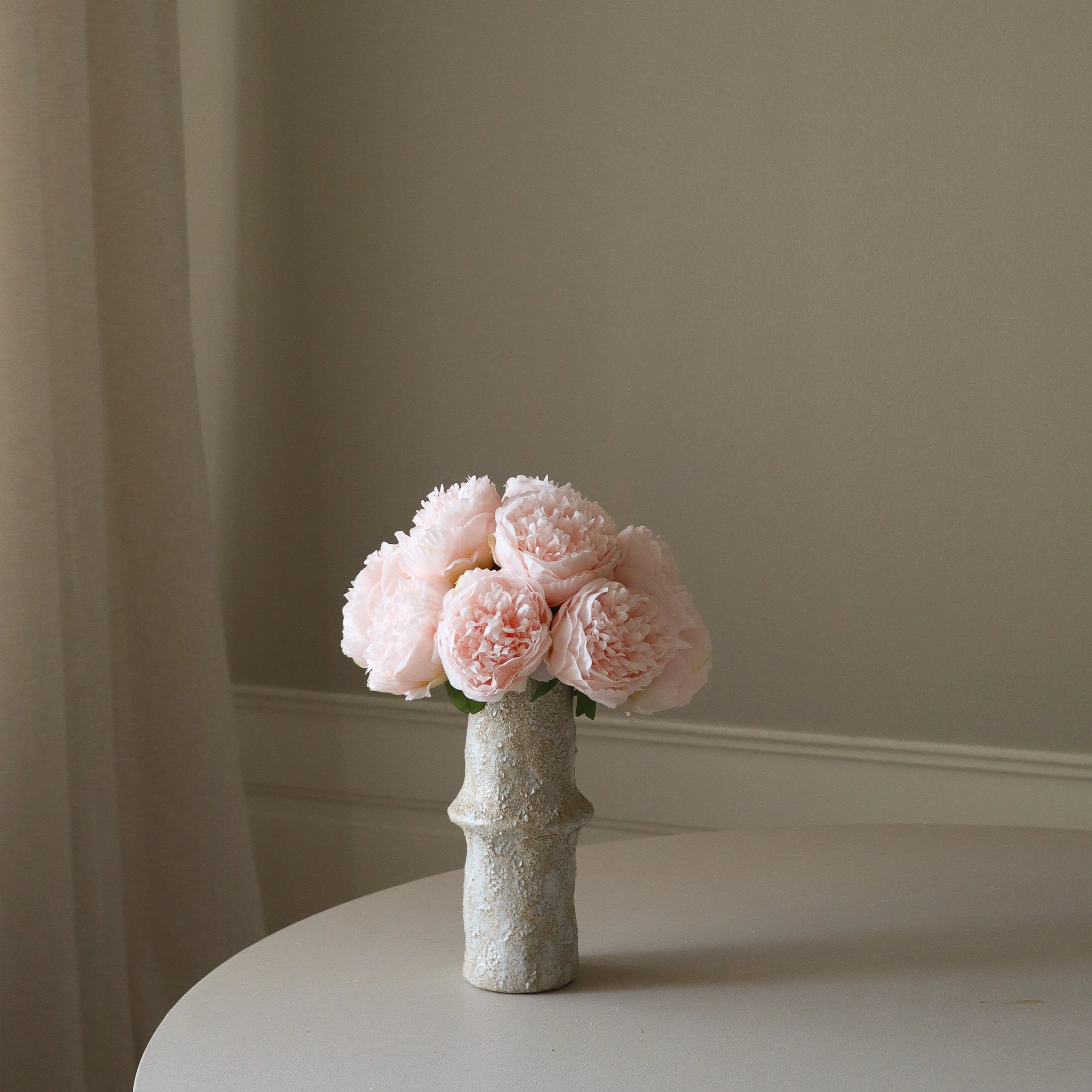 Light Pink Mini Peony Bouquet met vaas