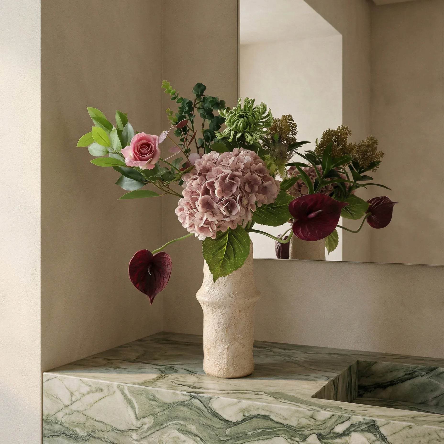 Muted Blush met vaas — kunstbloemen bundel van Botane, detailfoto 4