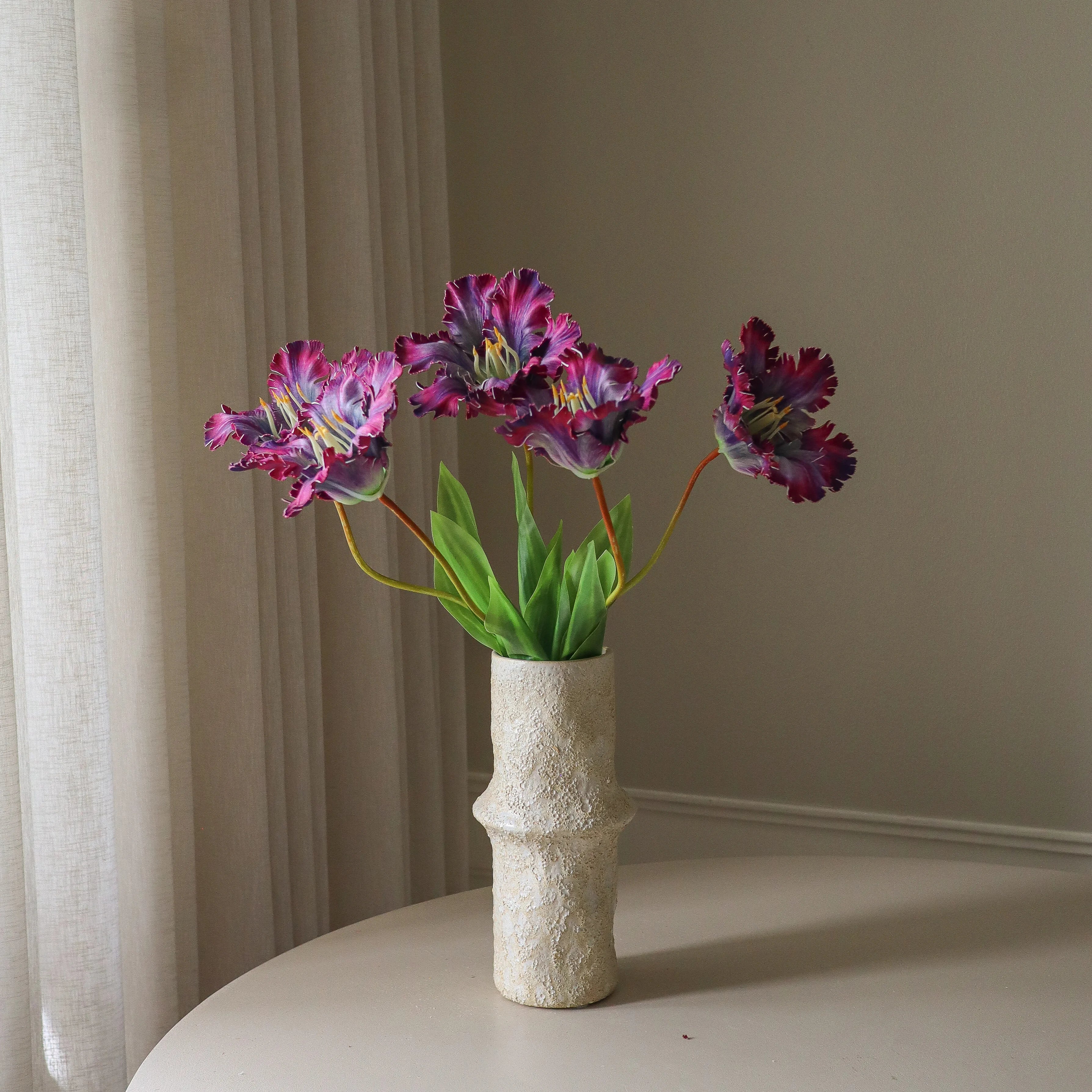 Purple Parrot Tulip Bouquet Met Large Earth