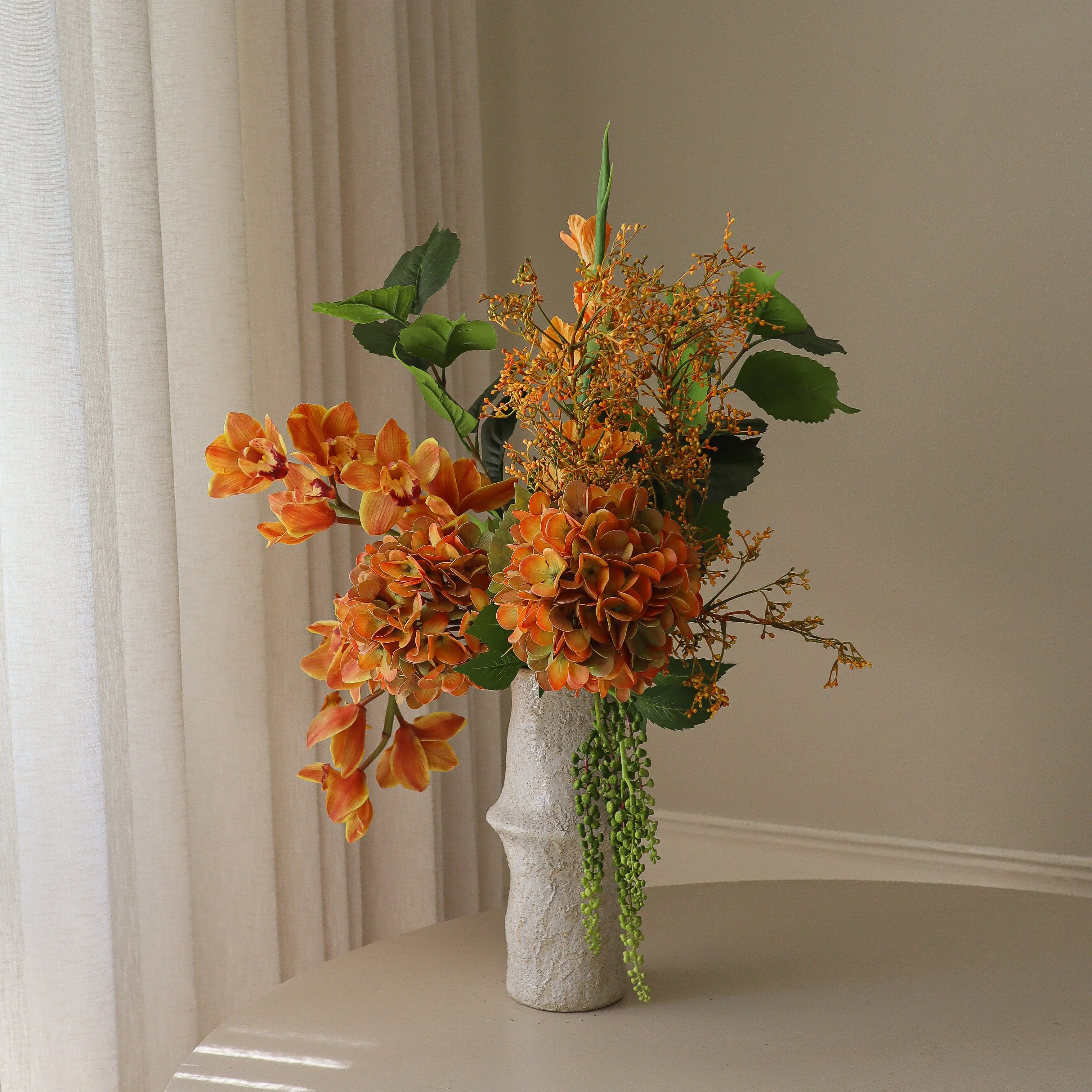 The Orangery Bouquet - kunstbloemen boeket detailopname