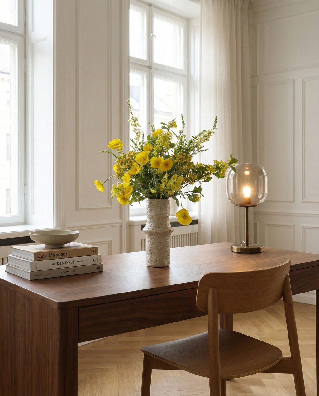 Sunny Reverie met vaas — kunstbloemen bundel van Botane, detailfoto 4
