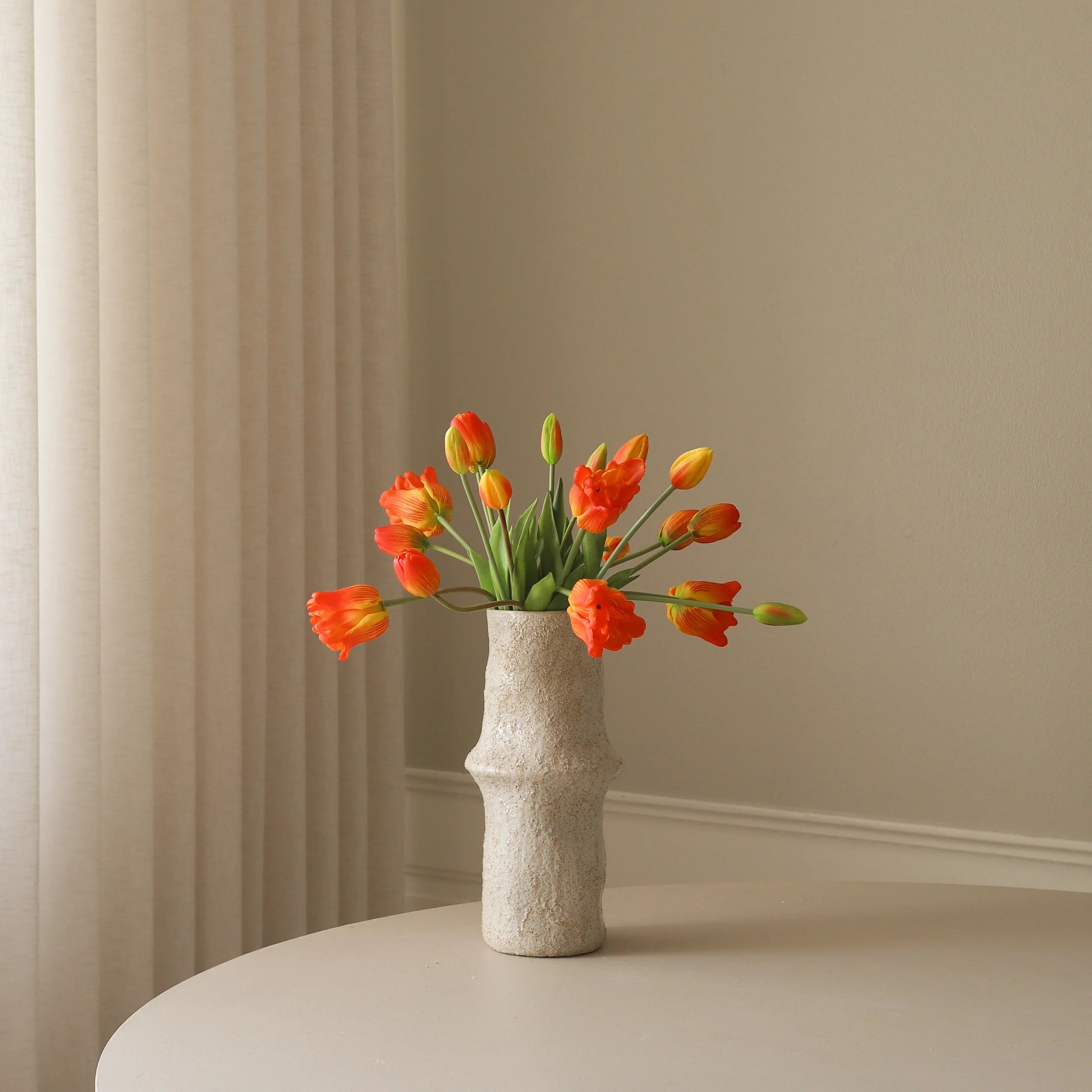 Orange Tulip Bouquet Mixed met vaas