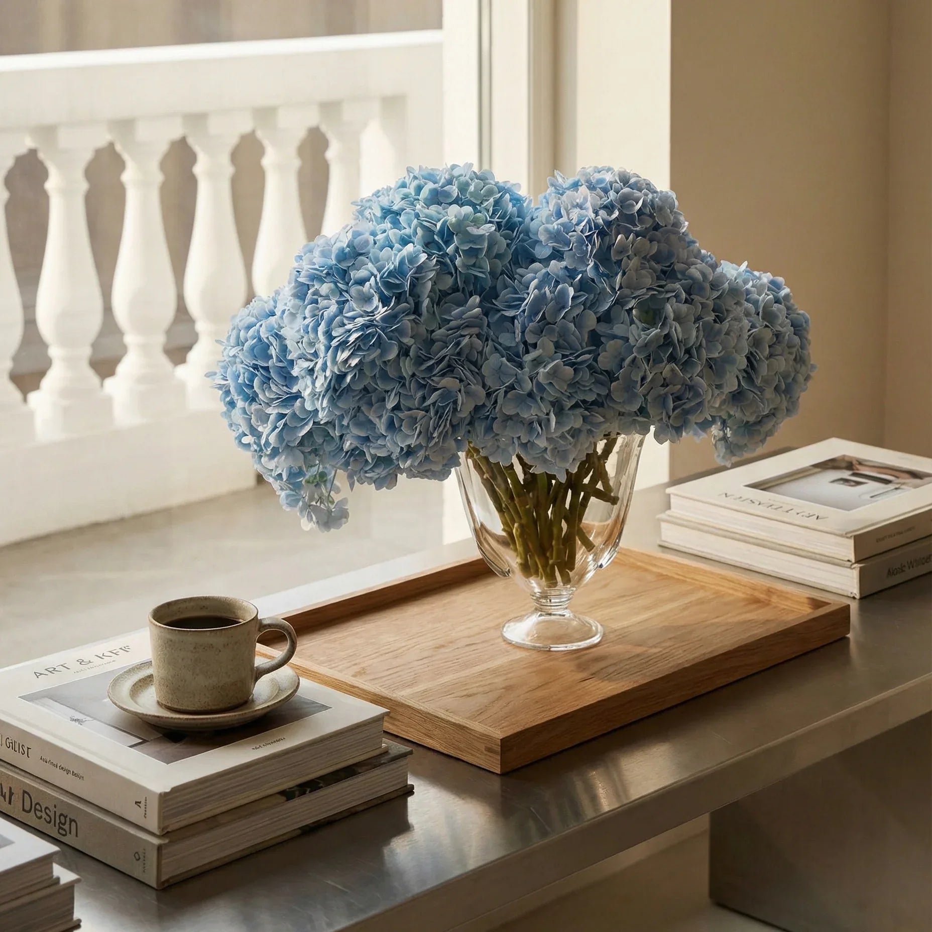 Blue Hydrangea Bouquet — kunstbloemen boeket van Botane, detailfoto 4