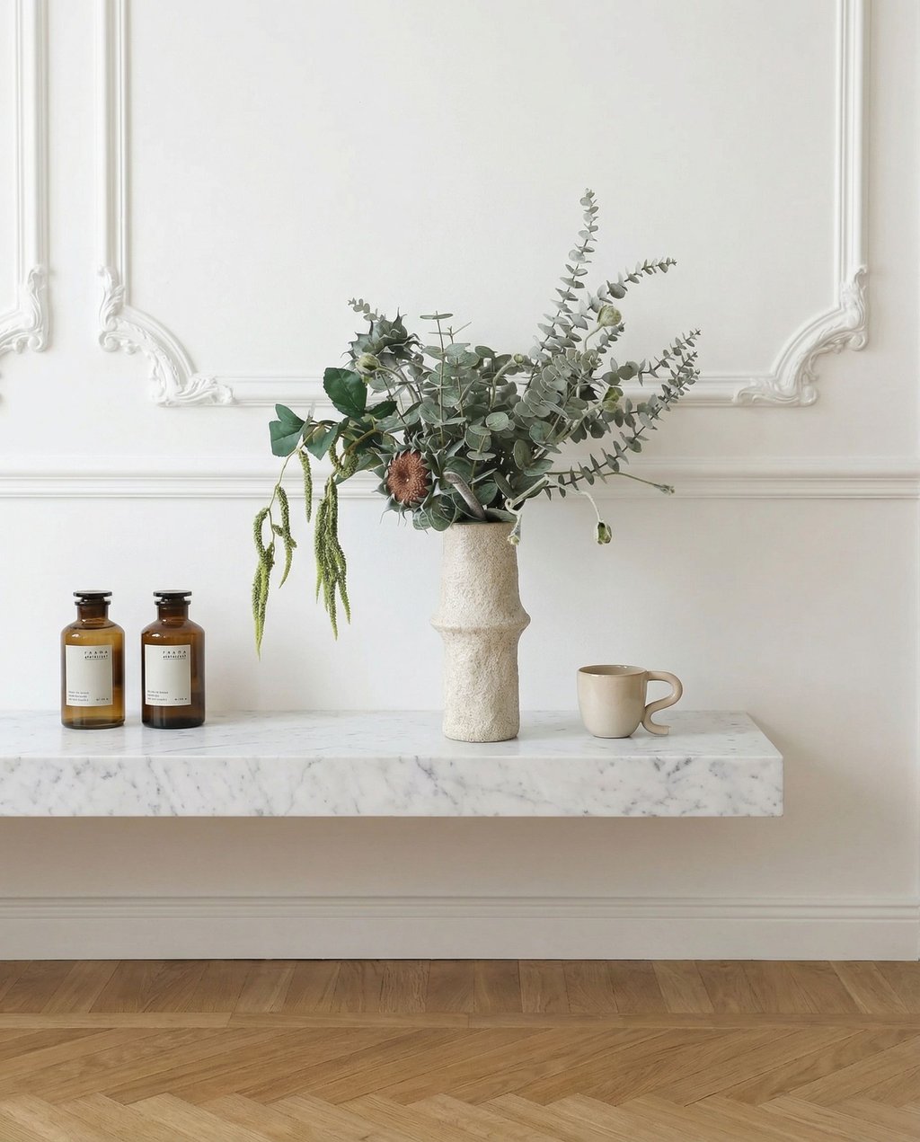 Soft Ash met vaas — kunstbloemen bundel van Botane, detailfoto 4