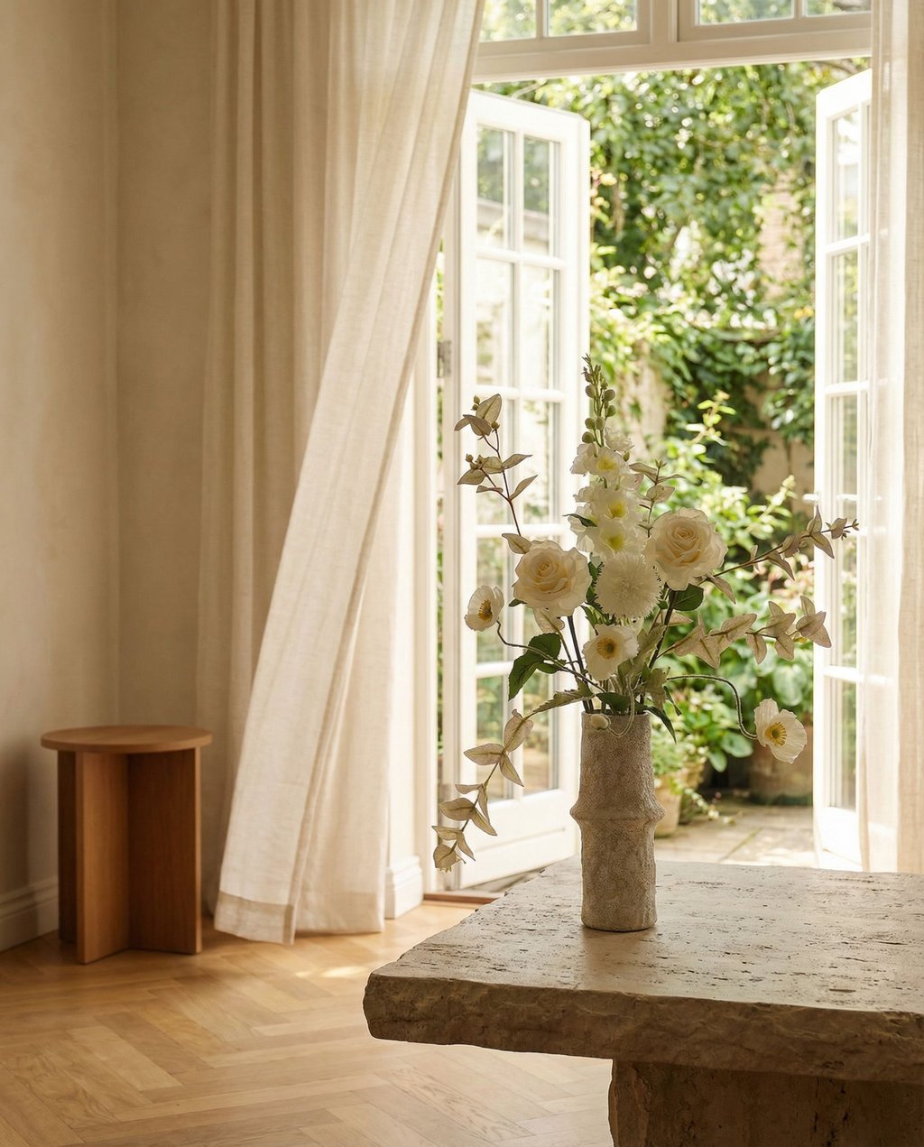 White Silk — kunstbloemen boeket van Botane, detailfoto 4
