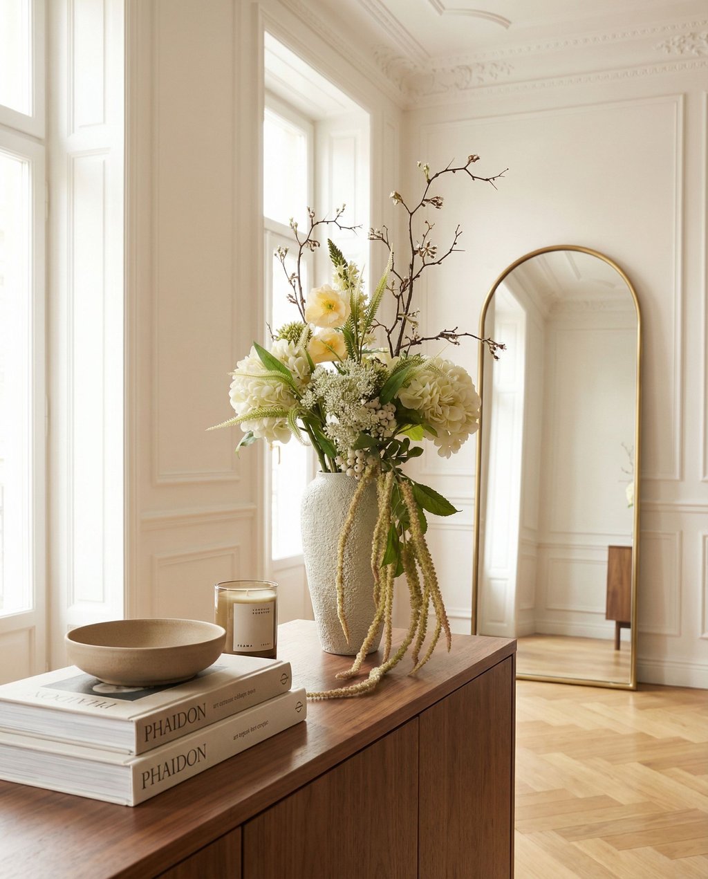 Ivory Cascade met vaas