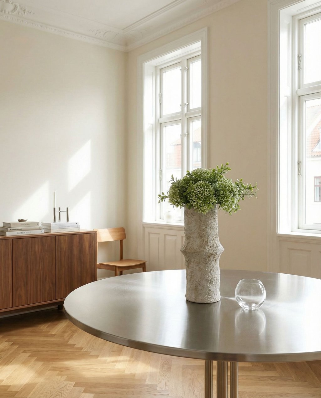 Light Green Mini Berry Branch Bouquet met vaas — kunstbloemen bundel van Botane, detailfoto 4