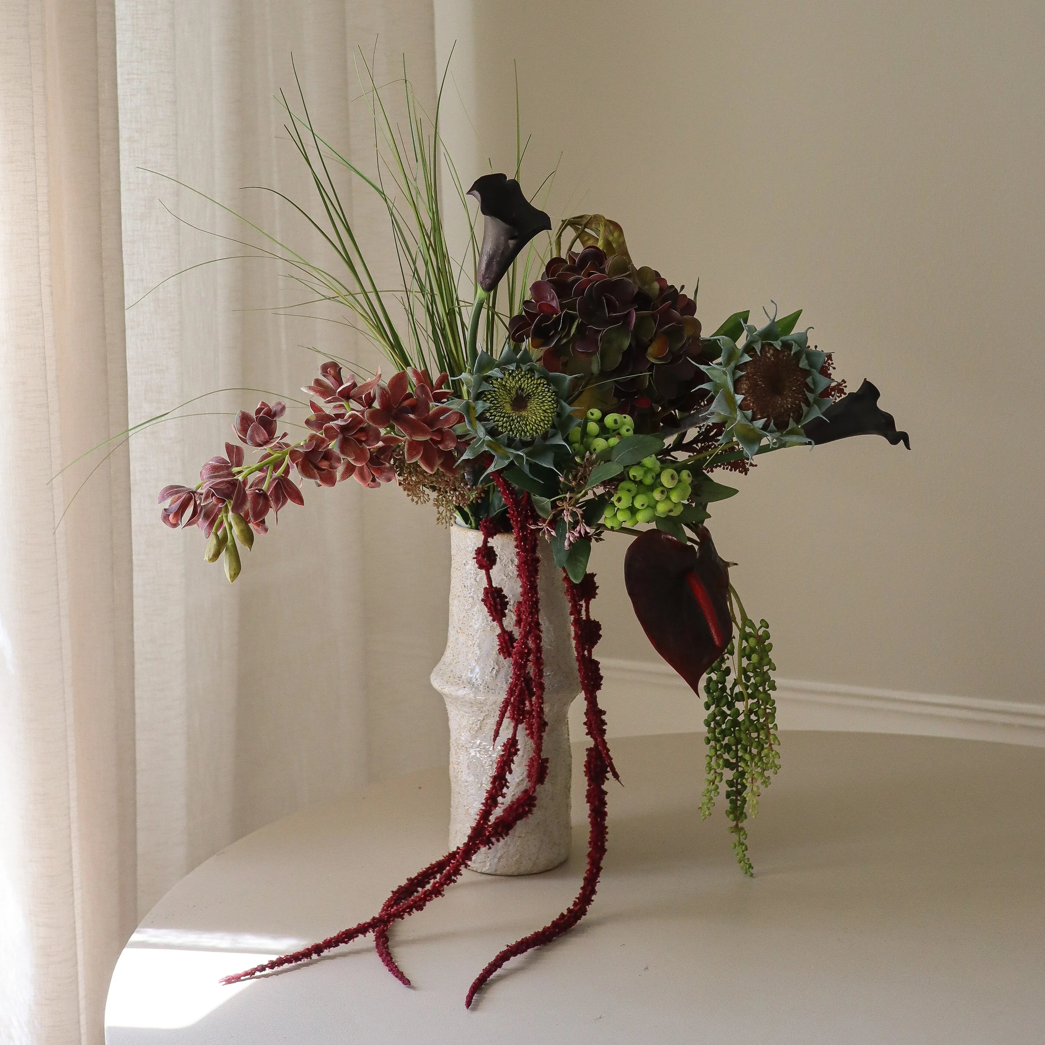 Woodland Nocturne Bouquet - kunstbloemen boeket detailopname