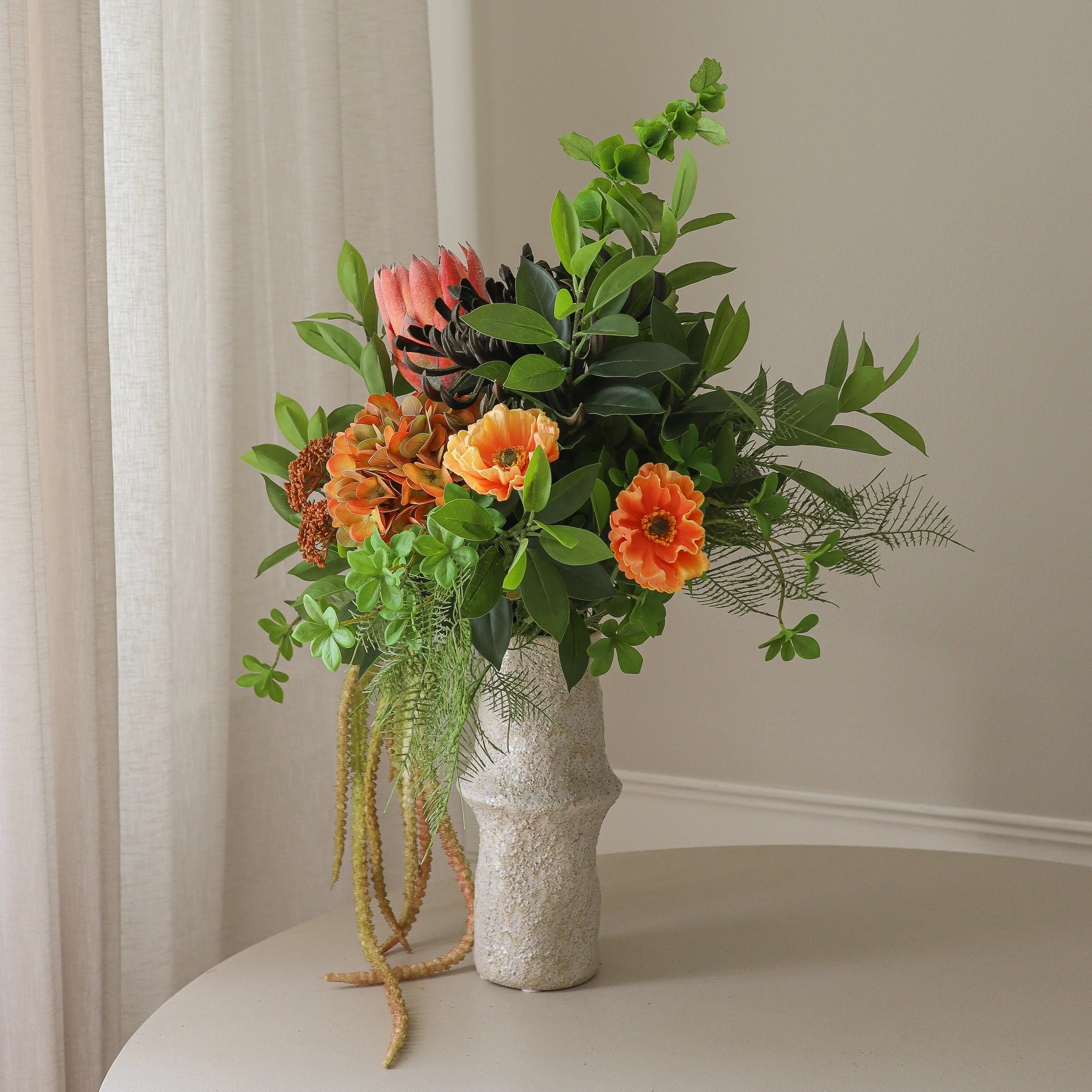 Copper Bloom Bouquet - kunstbloemen boeket detailopname