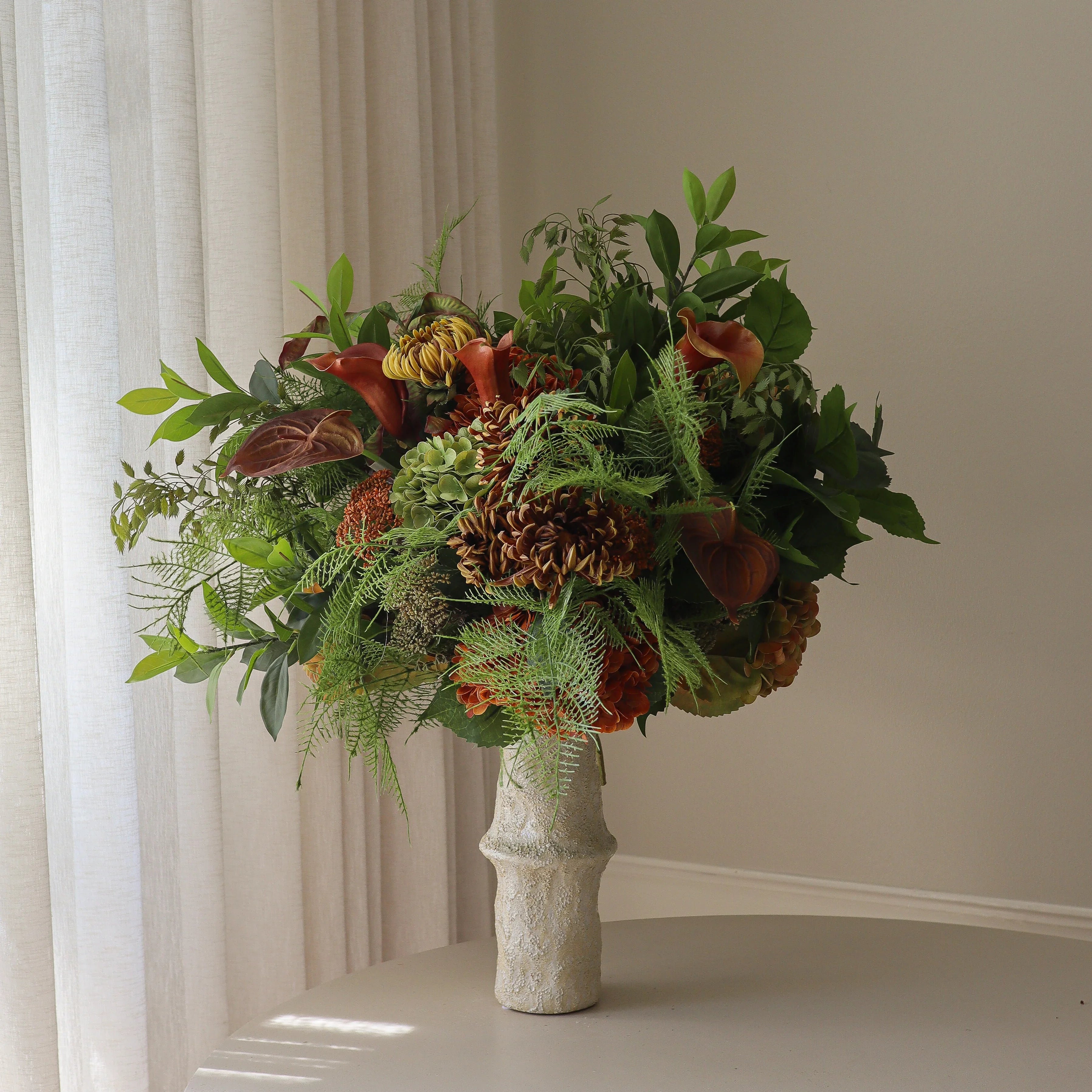 The Fernery Bouquet - kunstbloemen boeket detailopname