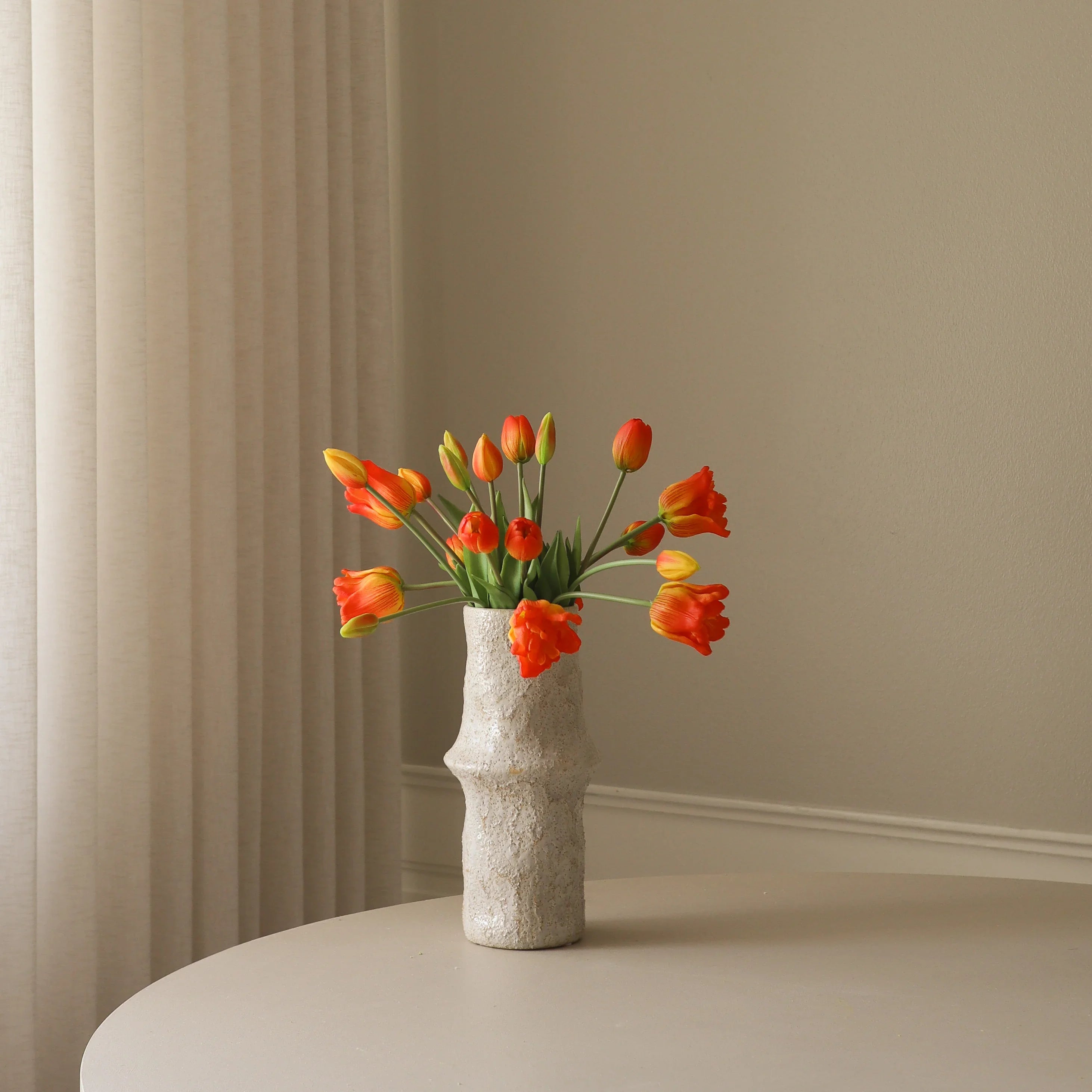 Orange Tulip Bouquet Mixed met vaas
