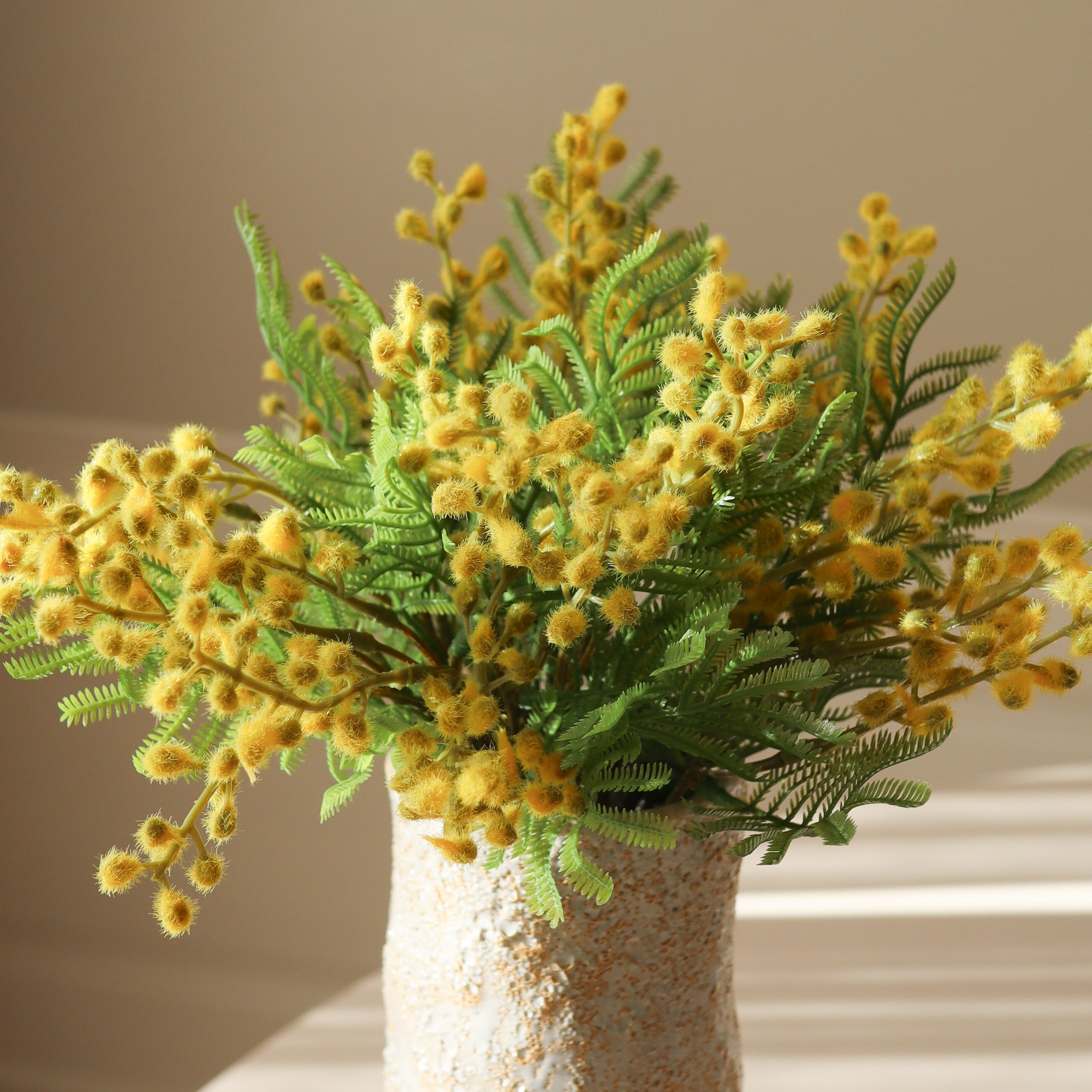 Yellow Mini Mimosa Bouquet — kunstbloemen boeket van Botane, detailfoto 2