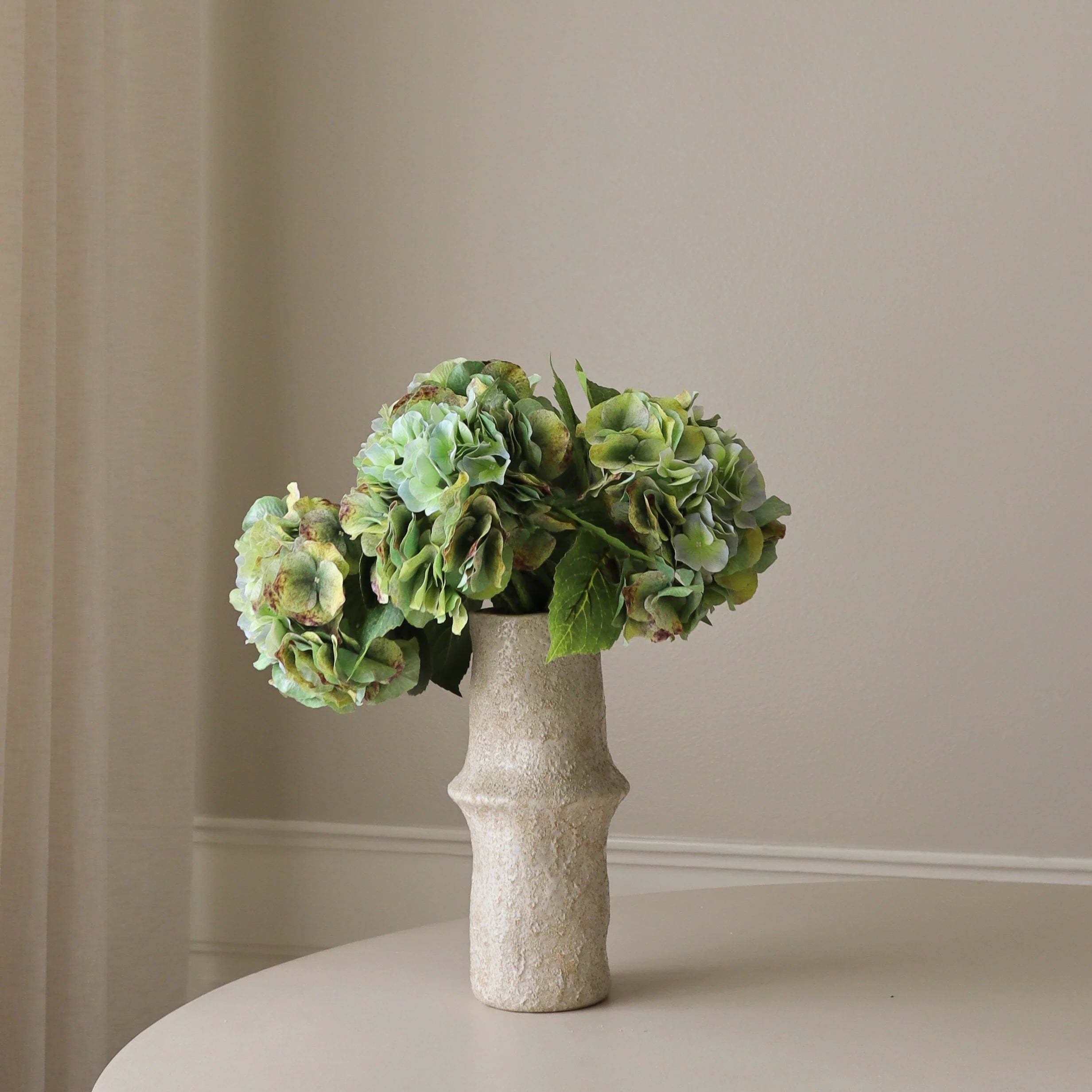 Olive Green Hydrangea Bouquet — kunstbloemen boeket van Botane, detailfoto 3